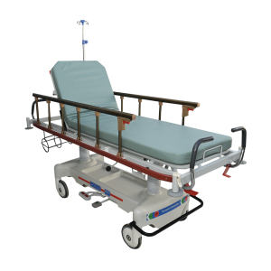 TWO COLUMN SICK TRANSPORT TROLLEY WITH COVER