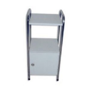 CHROME NIGHT TABLE WITH LAMINATED PANEL